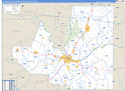 Jefferson City Metro Area Wall Map Basic Style